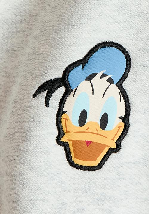 H&M - Appliqued sweatshirt - light grey/mickey mouse