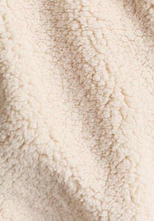 H&M - Teddy zip-through hoodie - light beige