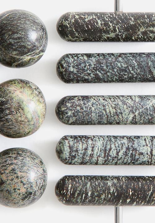 H&M - 3-piece marble bottle opener set - green/grey marbled