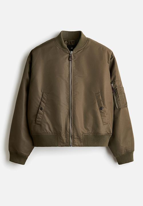 H&M - Padded nylon bomber jacket - khaki green