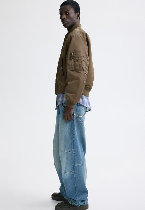 H&M - Padded nylon bomber jacket - khaki green