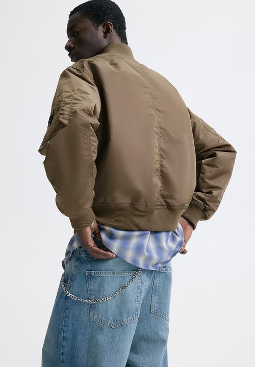 H&M - Padded nylon bomber jacket - khaki green