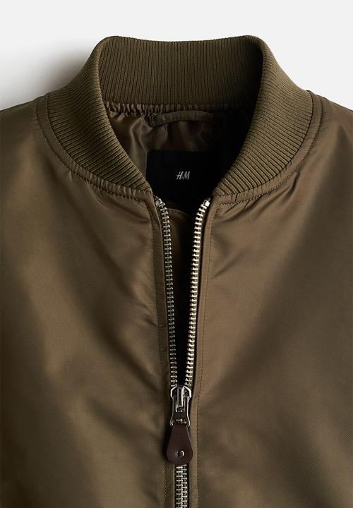 H&M - Padded nylon bomber jacket - khaki green