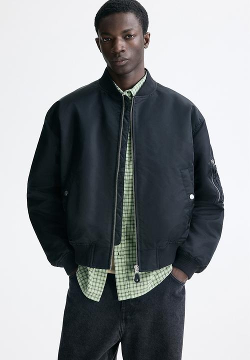 H&M - Padded nylon bomber jacket - black