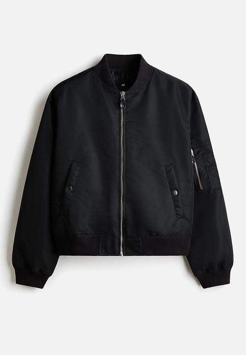 H&M - Padded nylon bomber jacket - black