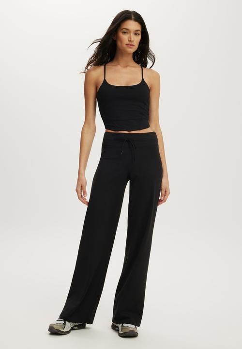 Cotton On - Ultra Soft Tie Front Wide Leg Pant - Black