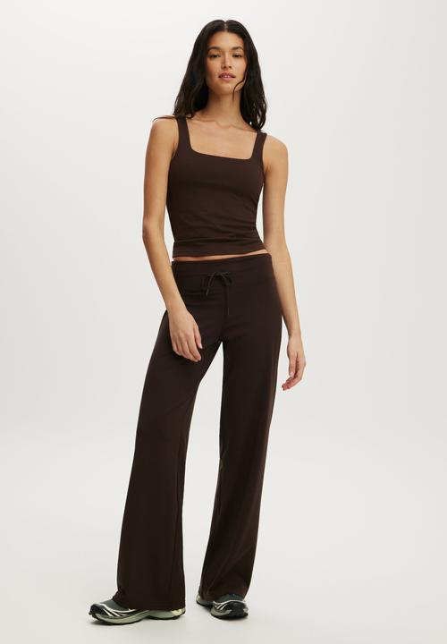 Cotton On - Ultra Soft Tie Front Wide Leg Pant - French Roast