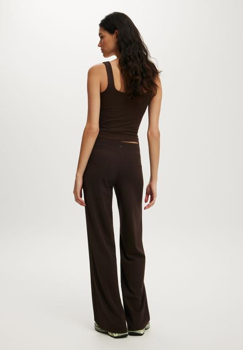 Cotton On - Ultra Soft Tie Front Wide Leg Pant - French Roast