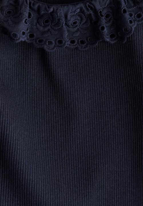 H&M - Frill-collar top - navy blue