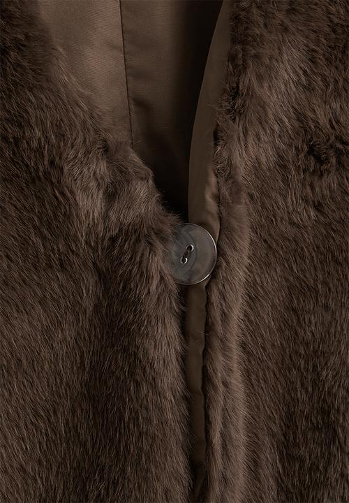 Pop Candy - Soft faux fur vest - coffee