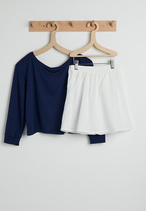 Pop Candy - Sweatshirt with pleated skirt - navy/white