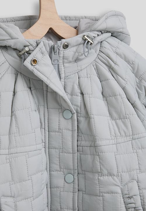 Pop Candy - Basketweave quilted hooded jacket - light grey