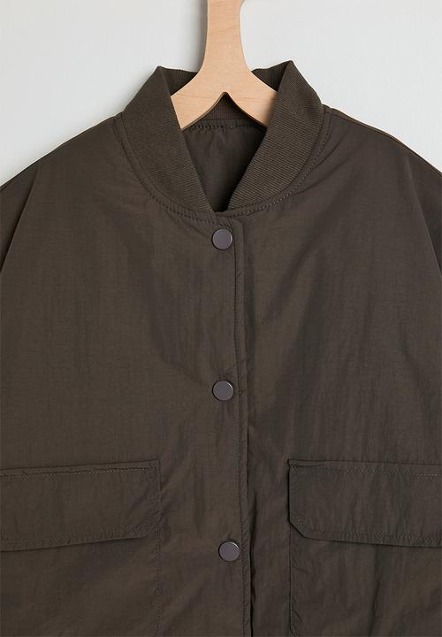 Pop Candy - Bomber-style jacket with flap pockets - dark brown