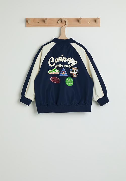 Pop Candy - Camping themed bomber jacket - navy/cream