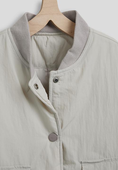 Pop Candy - Bomber-style jacket with flap pockets - light grey