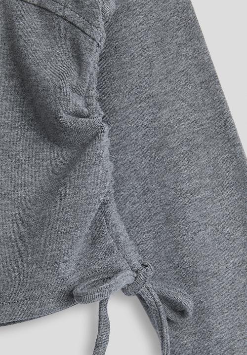 Pop Candy - Drawstring top & midi skirt - grey heather