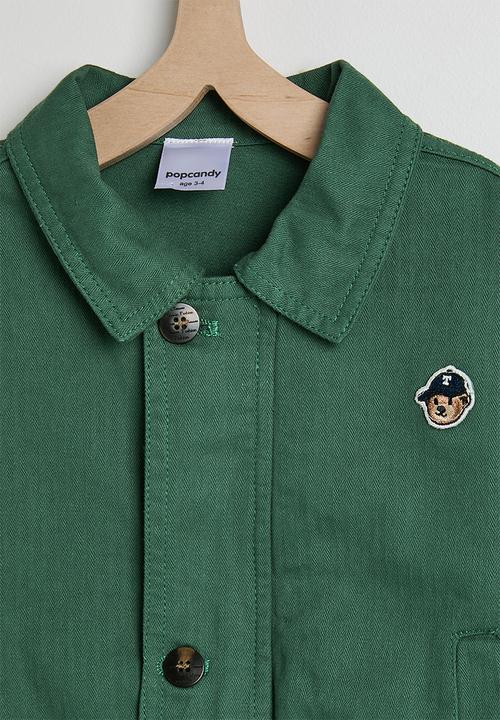 Pop Candy - Collared bomber jacket - pine green