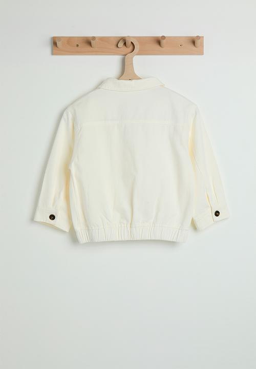 Pop Candy - Collared bomber jacket - parchment white