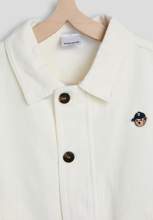 Pop Candy - Collared bomber jacket - parchment white