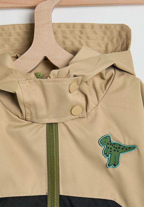 Pop Candy - Colour block dino applique jacket - light brown/multi