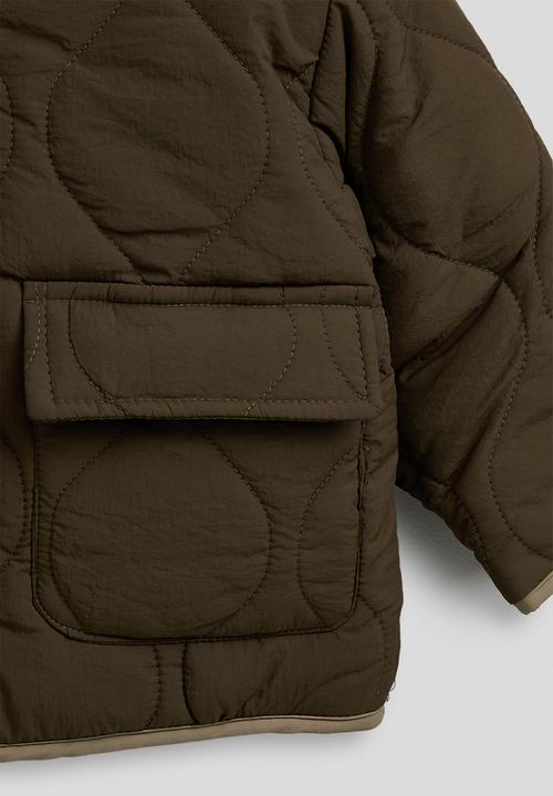 Pop Candy - Onion quilted collarless jacket - walnut brown