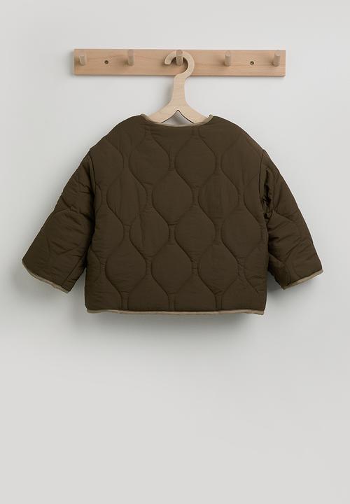 Pop Candy - Onion quilted collarless jacket - walnut brown