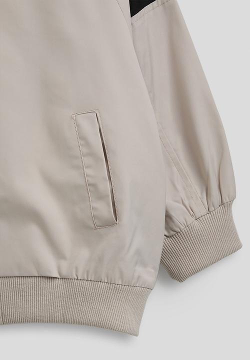 Pop Candy - Contrast yoke bomber jacket - beige/black