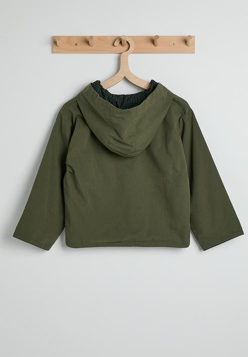 Pop Candy - Cotton lined button-down jacket - moss green