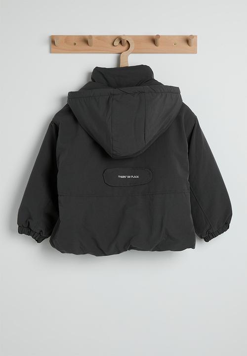 Hooded padded jacket - gunmetal