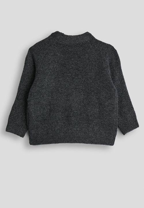 Pop Candy - Knit floral embroidered jumper - dark grey