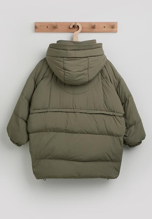 Pop Candy - Utility detailed puffer jacket - khaki green