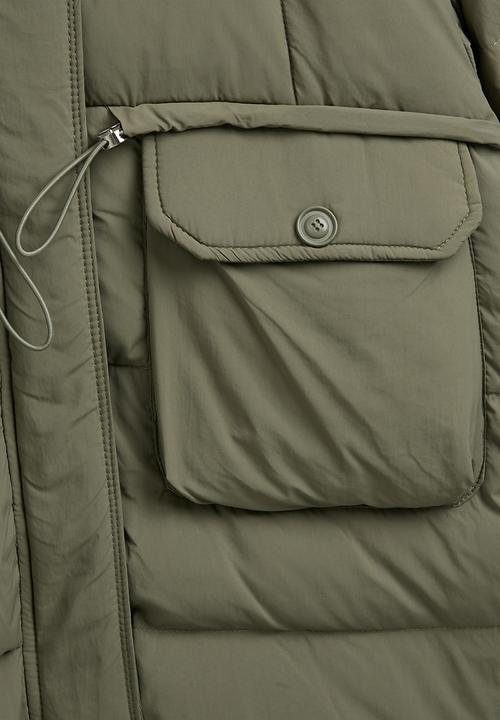 Pop Candy - Utility detailed puffer jacket - khaki green