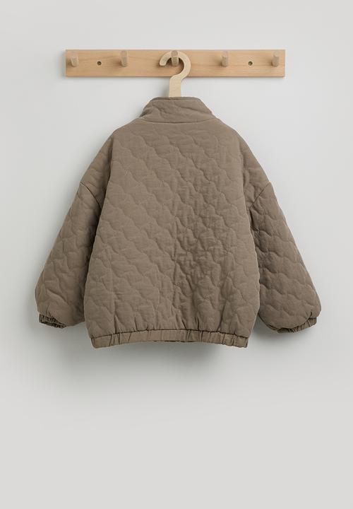 Pop Candy - Wavy diamond quilted jacket with lift-away pockets - taupe