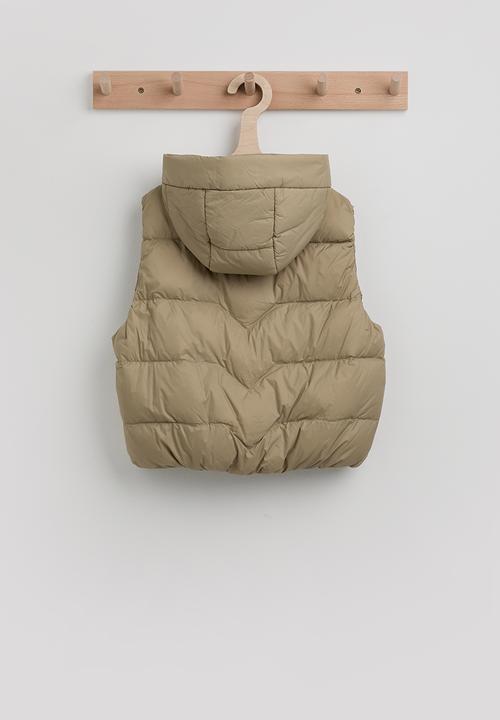 Pop Candy - Hooded puffer vest - beige