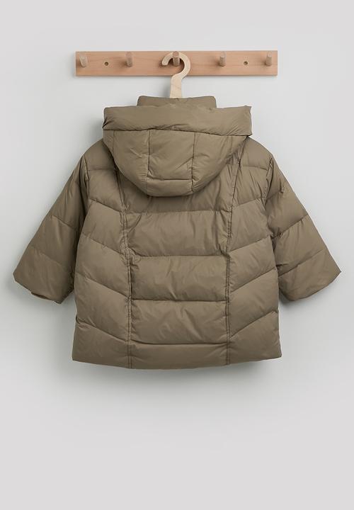 Pop Candy - Hooded puffer jacket - khaki