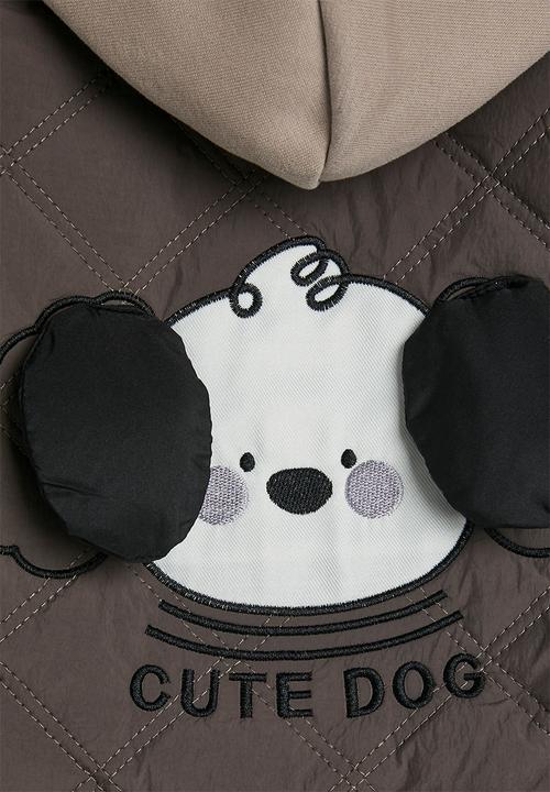 Pop Candy - Diamond quilted jacket with fleece lining - dark brown/bisque