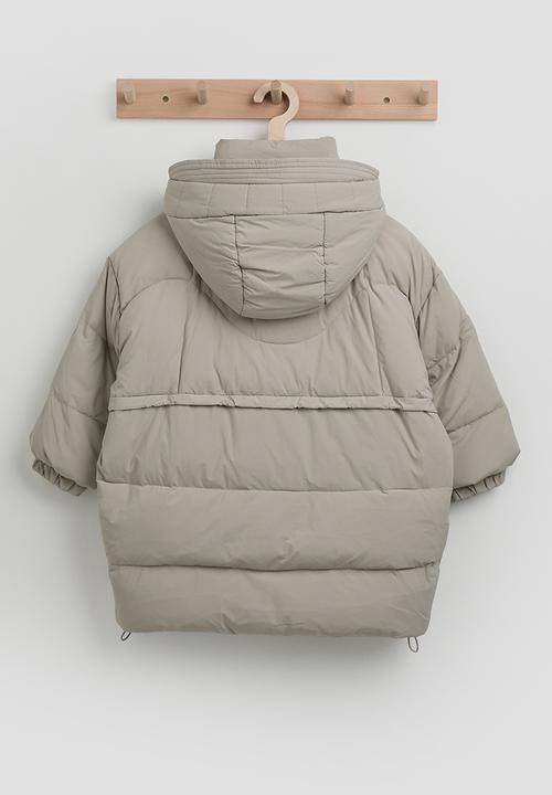 Pop Candy - Utility detailed puffer jacket - alabaster