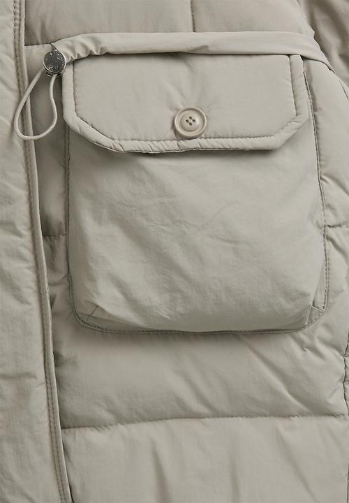 Pop Candy - Utility detailed puffer jacket - alabaster