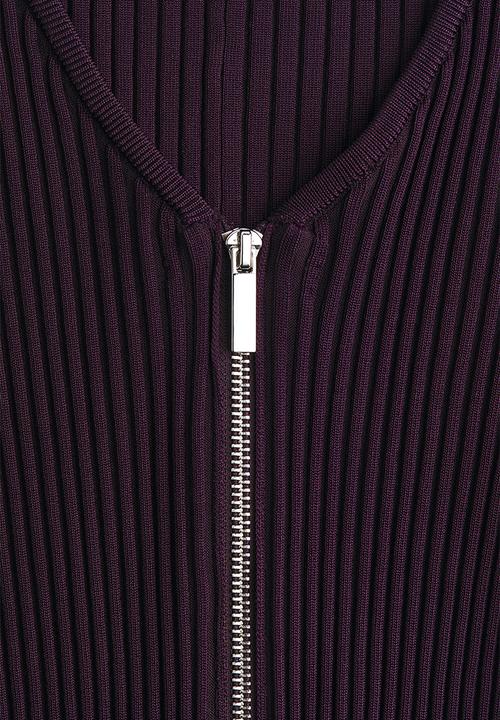 H&M - Zip-top ribbed top - dark purple