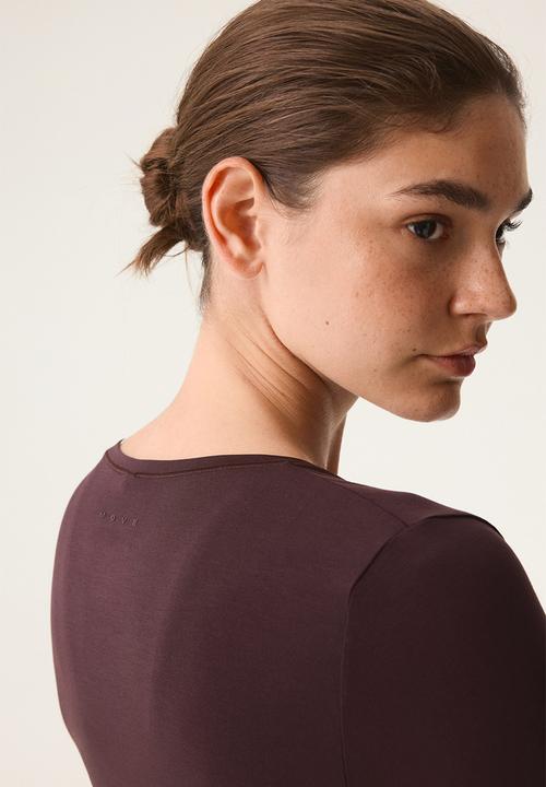 H&M - Sports wrap top in modal - chocolate plum