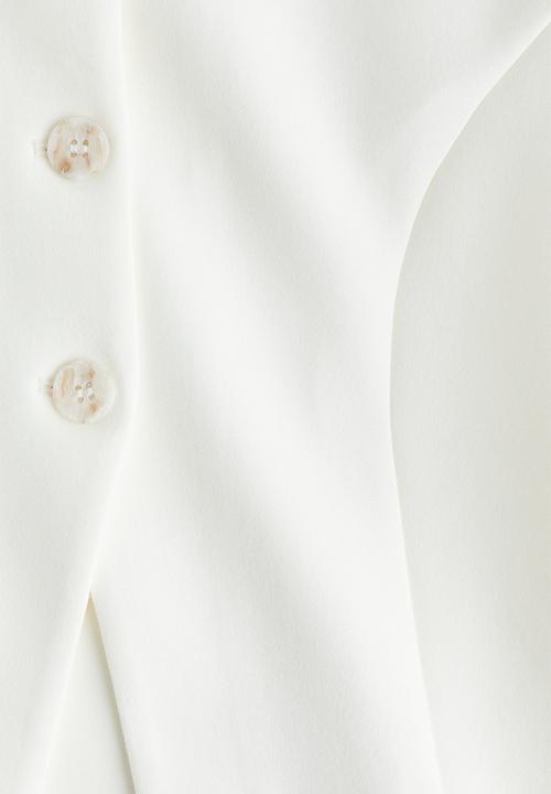 H&M - Collarless scuba blazer - white