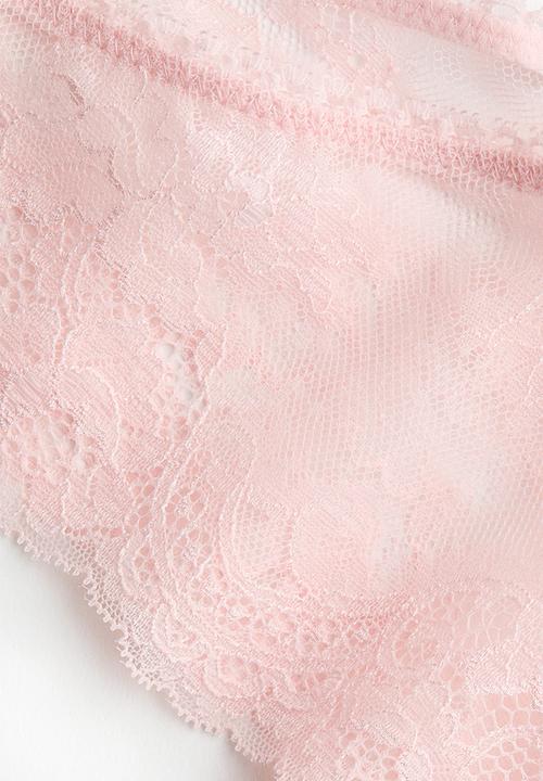 H&M - 2-pack lace brazilian briefs - light pink