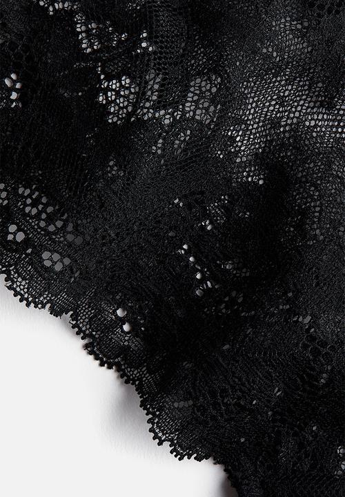 H&M - 2-pack lace brazilian briefs - black