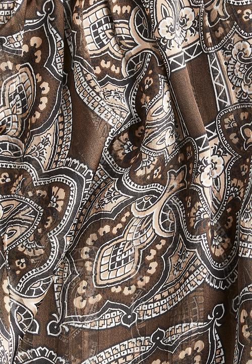 H&M - Stand-collar blouse - khaki green/paisley pattern