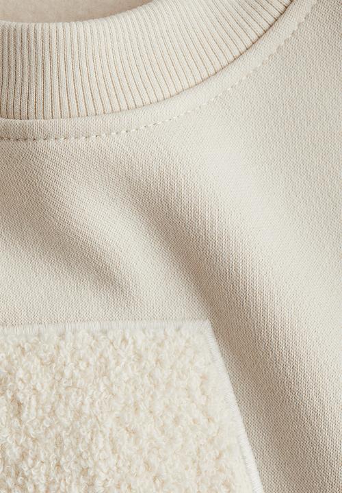 H&M - Motif-detail sweatshirt - light beige/a