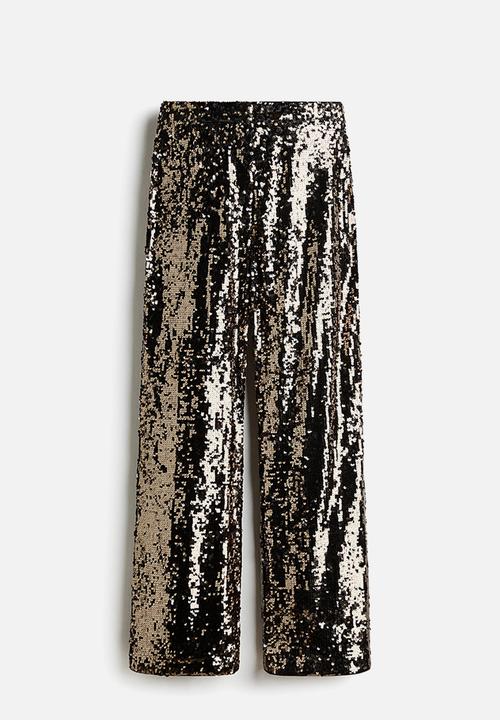 H&M - Sequined trousers - light bronze 
