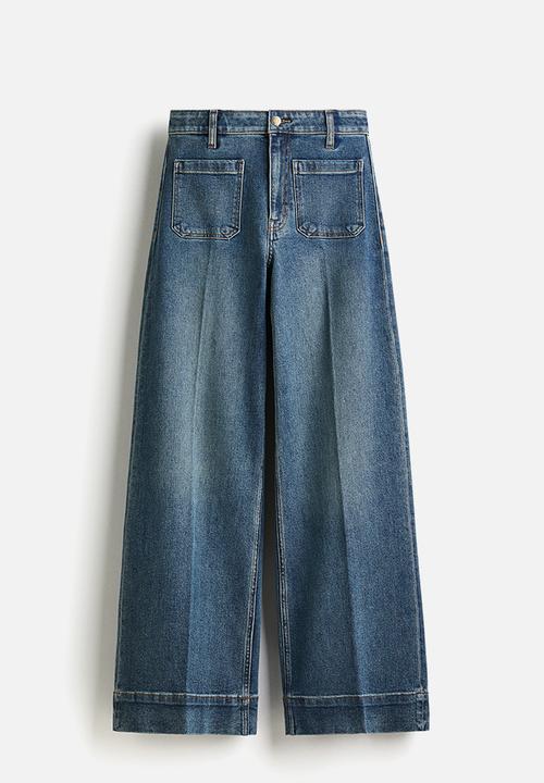 H&M - Wide high jeans - denim blue