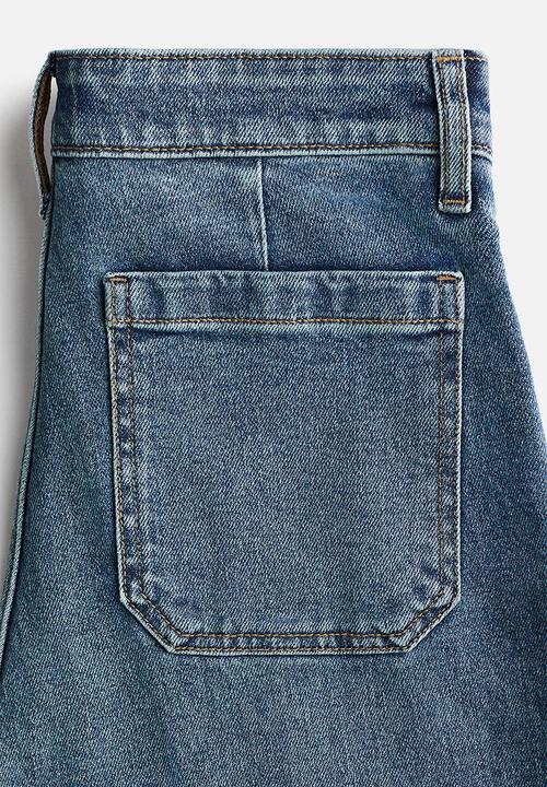 H&M - Wide high jeans - denim blue