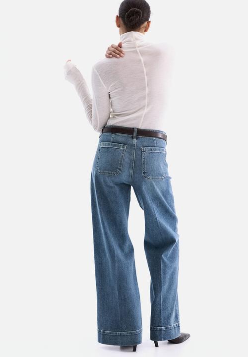 H&M - Wide high jeans - denim blue