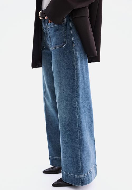 H&M - Wide high jeans - denim blue